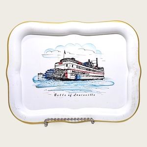 Vintage Tin Tray NASHCO Products "Belle of Louisiana" 6.5" x 8" Steamboat River